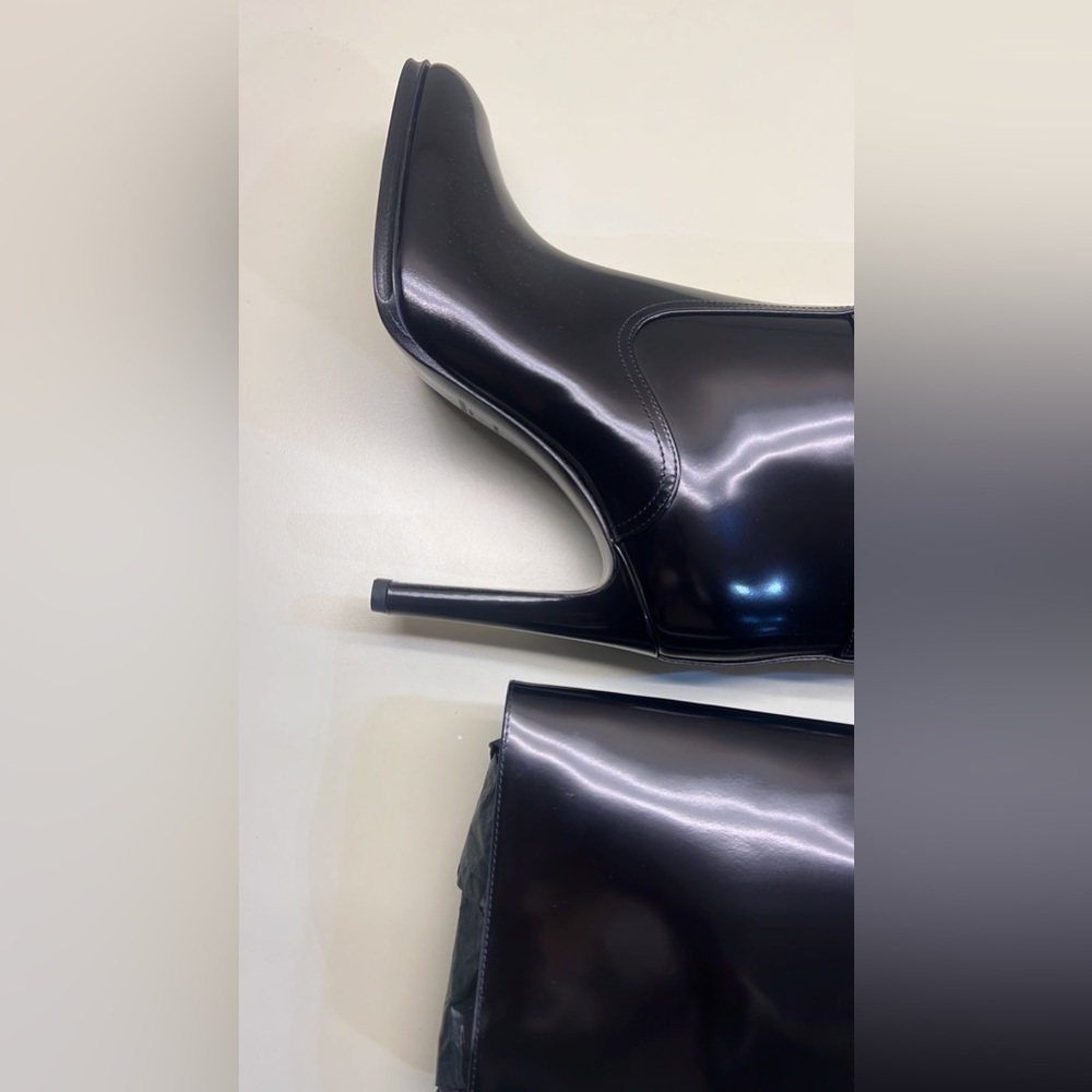 Saint Laurent Diane Black knee high leather high Heeled Boots size EU 39 NWT - Picture 7 of 9